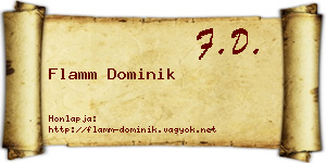 Flamm Dominik névjegykártya